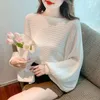 Kadın Sweaters Duofan Tasarım İlham Kükredilmiş Kükürükler Kadın Moda Yarasa Kollu Mizaç Kazak Sonbahar Kış Katı Jumpers Top
