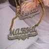 Personalized Name Necklace Custom Bling s Gold Stainless Steel Cuban Chain Choker for Women Jewelry Gift 220722267V