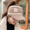 Ball Caps Winter Fashion Warm Knitted Hat Women Cold-proof Windproof Bonnet Earmuffs Casual Outdoor Sport Empty Top Letter Baseball