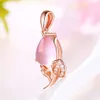 S925 Silver Rose Quartz Cat Crystal Stone Pingente Colar para mulheres jóias de moda de pedra preciosa