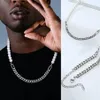 Hiphop – chaîne à maillons cubains Miami de 7mm et collier ras du cou en perles de 8mm pour hommes et femmes, bijoux en acier inoxydable Q01151867