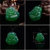 Anhänger-Halsketten Anhänger-Halsketten Joursneige Grüne Farbe Chalcedon Lachender Buddha Lucky Fine Carving Halskette Drop Delivery Jewelr Dht31