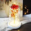 Valentine gift Beauty Eternal Rose Eternal LED light Beauty and Beast Rose in glass Dome birthday Gift for Valentine's Day 1205