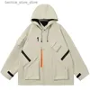 Men's Down Parkas Function Stand-up Collar Hooded Ski Jacket Stormsuit Loose Vintage Streetwear Hip Hop Unisex Harajuku Oversized Men's Clothing Q231205