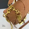 Quilted Designer Tassels Chain Matte Suede Women College Top Handle Handbag Purse Crossbody Shoulder Bag Gold Humanoid Hardware