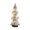 Decorações de Natal Mini Árvore de Natal com Luzes LED Ornamento Romântico de Inverno Neve Reunida para Casa Interior
