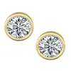 Een Vlinder Sieraden 6.5mm Ronde Cut SONA Steen Stud Oorbellen Steen Shining Kwaliteitsgarantie260S