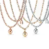 Memnon Jewelry 925 Sterling Silver European Style Round Ball Lock Necklaces for WomenペンダントU字型チェーンネックレスギフト