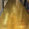 Bakgrundsbilder Acid Alkali Resistant Imitate Gold Foil Glass Mosaic Tile For Royal Temple Pool Badrum Väggskydd Klistermärke Tak308B