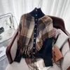 Женская вязаная осенне-зимняя водолазка, корейский свитер с кисточками, шаль, вязаный кардиган, пальто, дизайн, модный мягкий восковой Sueter Ropa Mujer