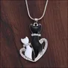 Pendant Necklaces Pendant Necklace Women Fashion Cute Black White Cats Chain Gifts Necklaces Drop Delivery Jewelry Necklaces Pendants Dhs5Q