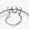 Nouveauté 925 en argent sterling marguerite fleur chaîne de sécurité charme ajustement original européen bracelet à breloques bijoux de mode accessoires191Q