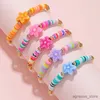 Chain 5Pcs/set Handmade Flower Charm White Beads Bracelet for Girls Kids Friendship Party Birthday Jewelry Gift R231205