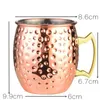 Water Bottles 1pcs 550ml 18 Ounces Moscow Mule Mug Stainless Steel Hammered Copper Plated Beer Cup Coffee Bar Drinkware 231205