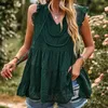 Women's Blouses Female Office Shirts Women Solid Lace Summer Floral Chiffon Sleeveless Sexy V Neck Casual Ruffle Tops Blusas