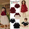 فساتين الفتاة Konges Slojd Winter Girls Christmas Mesh Sequin Dress Kids Velvet Princess Dresses KS Ks Kids Fashion Rompers 231204