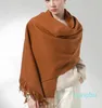 Sciarpe Sciarpa in vera lana Donna Scialli caldi e stole per donna Stola Femme Solido Ordito Inverno Cashmere Pashmina di lusso