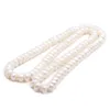 Design 10-11mm 82 cm perle d'eau douce blanche grand pain cuit à la vapeur perles rondes collier de perles chaîne de pull bijoux de mode 324d