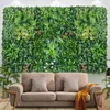 Christmas Decorations 50x50CM 3D Artificial Plant Wall Panel Plastic Outdoor Green Lawn DIY Home Decor Wedding Backdrop Garden Grass Flower 231205