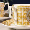 Tassen, erstklassiges Keramik-Kaffeetasse- und Untertassen-Set, europäisches Knochenporzellan, luxuriöse Tee- und Milchtrinkbecher, 6 Tassen, 6 Schüsseln, mit Originalverpackung, 231204