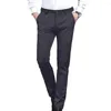 Męskie garnitury męskie spodnie w stylu talii Slim Fit Bree Winrinkle Biegle Business Formalne spodnie