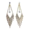 Boucles d'oreilles pendantes en strass, hypoallergéniques, respectueuses de la peau, pour mariage, anniversaire, fête, spectacle, bal