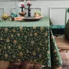 Table Cloth Linen Cotton Christmas Party Tablecloth Japanese Green Bronzing Wind Chimes Rectangle Dinning Table Cover for Home Decorative 231204