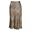 Skirts Arrival Women Fashion Real Silk Leopard Printed Slim Skirt Lady Sexy All Match Wrapped Hip Fish Tail A-line