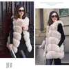 Fourrure Femme Fausse Fourrure HJQJLJLS hiver femmes longue chaude fausse fourrure de renard gilet femme moelleux manteau de fourrure artificielle femme fausse fourrure veste sans manches 231204