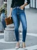 Jeans da donna Matita elasticizzata da donna Lady Skinny Vintage Blue Girls Leggings slim fit Pantaloni dritti in denim a gamba stretta Pantaloni lunghi