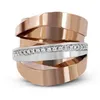 Креативные многослойные обручальные кольца из нержавеющей стали для женщин, винтажное обручальное кольцо розового золота, серебра 2834