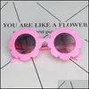 Fashion Sunglasses Frames 5Pcs/Lot Cute Sunflower Children Kids Uv400 Sunglasses Fashion Baby Girl Anti-Traviolet Outdoor Travel Glass Dhh7R