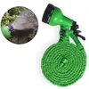 100FT Lengthen Retractable Water Hose Set Plastic 2 Colors Garden Car Washing Expand Water Hose With Multi-function Water Gun DH07307e