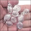 Kolye Kolyeleri 50 PCS 25x30mm Kaplamalı Spiral Boncuk Kafesi Takım Sergililer, İçi Boş Fener Top Balkolbu Yaylı Kadınlar ve Erkekler İçin Yakınlık