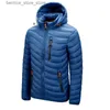 남자 다운 파카 따뜻한 재킷 남자 윈드 브레이커 2023 새로운 봄 가을 후드 파카 남성 패션 캐주얼 가벼운 면화 패딩 재킷 코트 수컷 Q231205