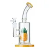 Wholesale Pineapple Bongs Hookahs N Holes Percolator Glass Bong Showerhead Perc Dab Oil Rigs Water Pipes With The Bowl WP2196 LL