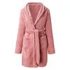 Women's Sleepwear Autumn Winter Women's Warm Robes Soft and Comfortable Pajamas Solid Color Plush Versatile Pocket Bathrobe Homewear S-2XL 231205