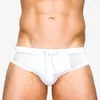 Męskie spodenki WF48 Summer White Mesh Sexy Low talle Men Men na plaży Bikinis Burzy