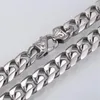 Jóias de alta qualidade aço inoxidável 316l masculino 13mm 15mm curb chain link colar fecho vintage para presentes masculinos 20 in286e