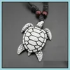 Hanger Kettingen Schildpad Ketting Mannen Dames Imitatie Yak Bot Schattige Schildpad Hawaii Tribal Surfer Zeeschildpadden Charms Hangers Necklac Dhs5R