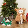 Dog Apparel Pet Christmas Elk Cloak Cat Winter Warm Cloak Dog Cute Pet Clothes Cat Coat Thickened Dog Autumn Winter Cloak Pet Supplies 231205