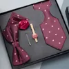 Галстуки-бабочки, 5 шт., бордовый галстук на молнии, мужской формальный деловой повседневный корейский вариант свадебного квадратного шарфа с бантом жениха, зажим 231204