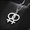 Pendant Necklaces Venus Symbol Charm Female Lesbian Lgbt Necklace Women Les Gold Sier Color Stainless Steel Wedding Jewelry Drop Del Dhpdt