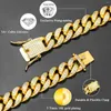 Link Bracelets Hip Hop 12mm Silver Gold Plated Iced Out Miami Cuban Bracelet Bling CZ Jewelry For Men Women