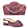 Dress Shoes Arrival Wine And Bags Sets Decorated With Rhinestone Wedding Bride Africa Elegant Shoe Set For Party