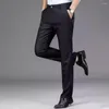 Men's Suits Mid Waist Suit Pants Men Soft Thickened Plush Business Wrinkle-free Straight Leg For Office