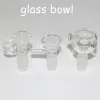 Narguilés de bol en verre transparent de 4 mm d'épaisseur avec joint mâle de 14 mm 18 mm pour plate-forme pétrolière bong ZZ