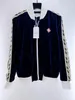 Fasion Zipper Embroidered Jacket for Women Men Heavy Fabric Coat Casual Oversize