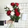 Dekorativa blommor kransar 11st Romantic Rose Artificial Flower Diy Red White Silk Fake Flower For Party Home Wedding Decoration Valentine's Day 231205