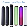 Anpassade disponibla e-cigaretter 1 ml VAPE PEN POD Tjocka oljevagnar tomma OEM-pennor Uppladdningsbar 280mAh Batteris keramisk spole förångare Anpassad logotypförpackningsväska